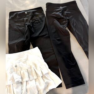 LULULEMON - 2 pair of pants and 1 tennis skirt